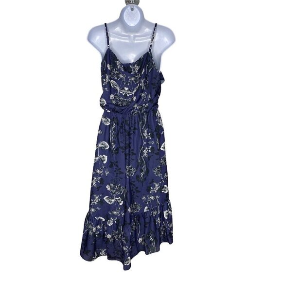 Parker Womens Blue Floral Sleeveless V Neck Comfort Fit And Flare Dress Size XS - Picture 6 of 9